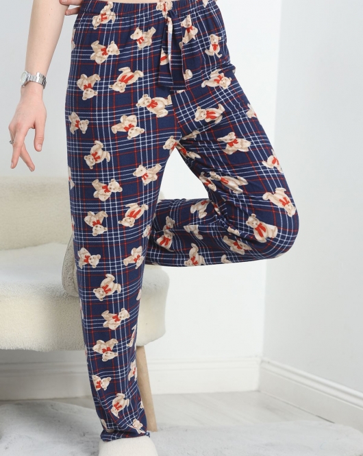 Desenli Süet Pijama Altı Lacibej - 50179.1929.