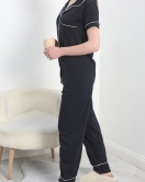 Düğmeli Süprem Pijama Takımı Koyulaci - 30320.1048.