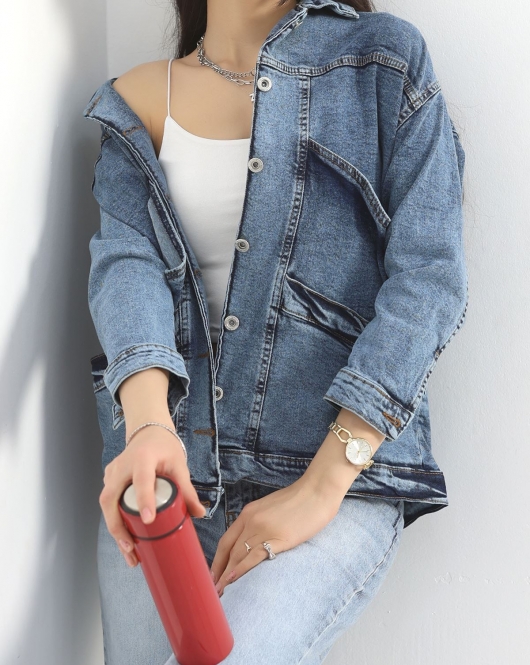 Oversize Kot Ceket Açıkmavi4 - 10002.1778.