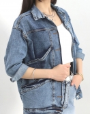 Oversize Kot Ceket Açıkmavi4 - 10002.1778.