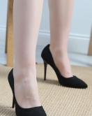10 Cm Topuklu Stiletto Süetsiyah - 50267.264.