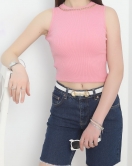 Yaka Zincir Detaylı Atlet Pembe - 22587.1723.