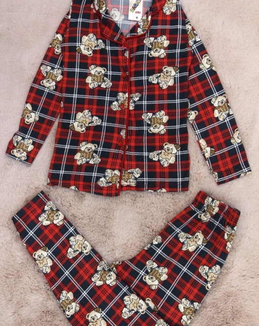 4-10 Yaş Çocuk Pijama Takımı Kırmızı - 50212.1902.