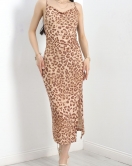 İp Askılı Yırtmaçlı Sandy Elbise Leopar - 40337.1594.