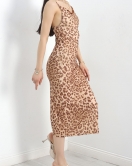 İp Askılı Yırtmaçlı Sandy Elbise Leopar - 40337.1594.