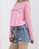 Yan Yırtmaçlı Baskılı Tunik Pembe - 20396.1778.