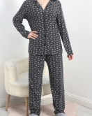 Düğmeli Pijama Takımı Antiyıldız - 40338.1961.