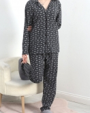 Düğmeli Pijama Takımı Antiyıldız - 40338.1961.