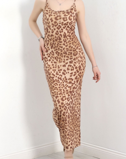 İp Askılı Sandy Elbise Leopar - 40331.1594.