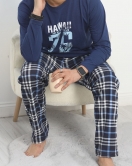 Baskılı Erkek Pijama Takımı Lacivert - 40293.1838.