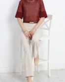 İnci Detaylı Bluz Bordo - 40423.751.