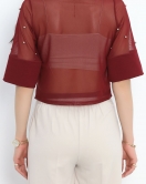 İnci Detaylı Bluz Bordo - 40423.751.