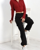 Kapşonlu Parmak Geçmeli Body Bordo - 40271.1748.