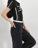 Fermuar Detaylı Polo Yaka Body Siyah - 40418.1856.