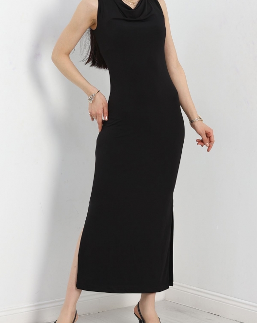 Sıfır Kol Maxi Elbise Siyah - 40435.1966.