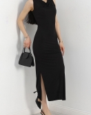 Sıfır Kol Maxi Elbise Siyah - 40435.1966.
