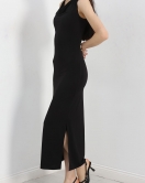Sıfır Kol Maxi Elbise Siyah - 40435.1966.