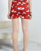 Desenli Milan Kumaş Pijama Şort Bordobeyaz - 60241.1878.