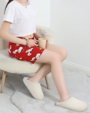 Desenli Milan Kumaş Pijama Şort Bordobeyaz - 60241.1878.