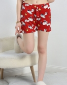 Desenli Milan Kumaş Pijama Şort Bordobeyaz - 60241.1878.