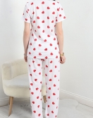 Kısa Kollu Süprem Pijama Takımı Beyazkırmızı - 40458.1048.