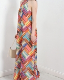 Halter Yaka Elbise Turuncu - 40449.1966.