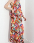Halter Yaka Elbise Turuncu - 40449.1966.
