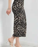 Desenli Fermuarlı Etek Leopar - 40479.1247.