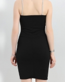 Taş Askılı Mini Elbise Siyah - 583209.1592.