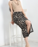 Desenli Fermuarlı Etek Leopar - 40479.1247.