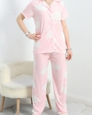 Gömlek Yaka Kısa Kol Pijama Takımı Tozpembe - 720.1287.