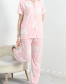 Gömlek Yaka Kısa Kol Pijama Takımı Tozpembe - 720.1287.