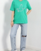 Baskılı Oversize Tişört Yeşil - 22609.1878.