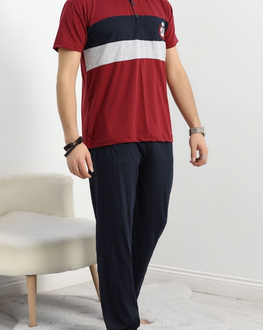Erkek Pijama Takımı Bordolaci - 40462.1838.