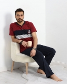 Erkek Pijama Takımı Bordolaci - 40462.1838.