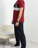 Erkek Pijama Takımı Bordolaci - 40462.1838.