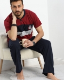 Erkek Pijama Takımı Bordolaci - 40462.1838.