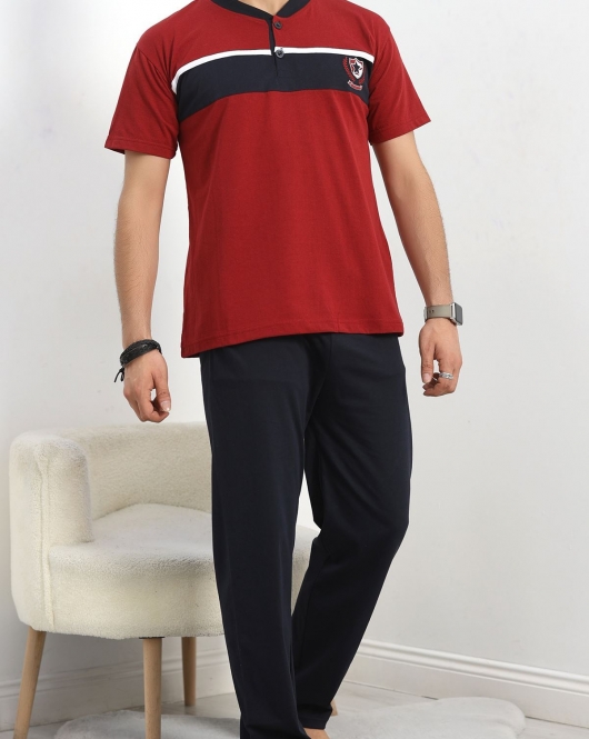 Erkek Pijama Takımı Bordolaci - 40463.1838.