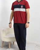 Erkek Pijama Takımı Bordolaci - 40462.1838.