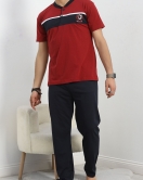 Erkek Pijama Takımı Bordolaci - 40463.1838.