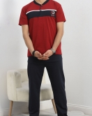 Erkek Pijama Takımı Bordolaci - 40463.1838.
