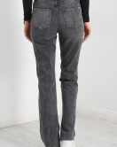Paça İçten Yırtmaçlı Straight Jean Füme - 30361.1968.