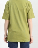Baskılı Oversize Tişört Yağyeşili - 22604.1878.