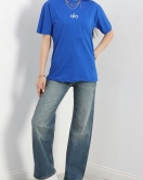 Baskılı Oversize Tişört Saks - 22611.1878.