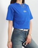 Baskılı Oversize Tişört Saks - 22611.1878.