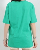 Baskılı Oversize Tişört Yeşil - 22608.1878.