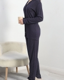 Viskon Düğmeli Pijama Takımı Lacibeyaz - 40408.1950.