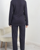 Viskon Düğmeli Pijama Takımı Lacibeyaz - 40408.1950.