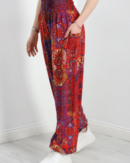 Cepli Şalvar Pantolon Kırmızıdesenli - 50313.1059.