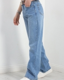 Kemerli Straight Kot Pantolon Açıkmavi - 30394.1975.